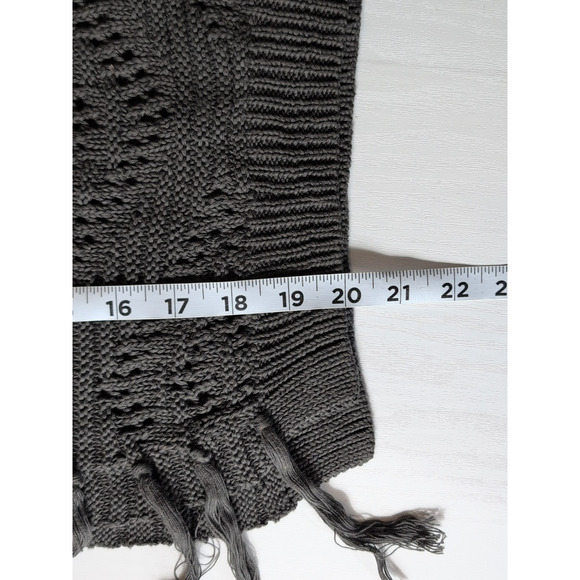 Autumn Cashmere Knit Sweater Vest Womens S Gray Fringe Sleeveless Boho Chic - Picture 10 of 11